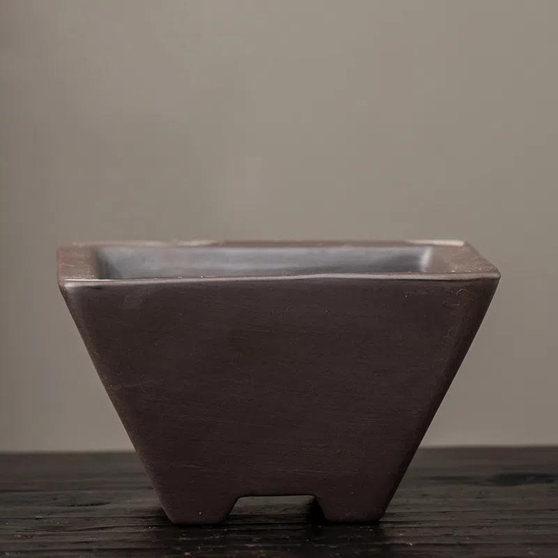 Ghiveci de flori vintage creativ de interior/exterior în formă de bonsai, mic și mare, ceramică din argilă purpurie, plantă verde, decorativ pentru masă/birou