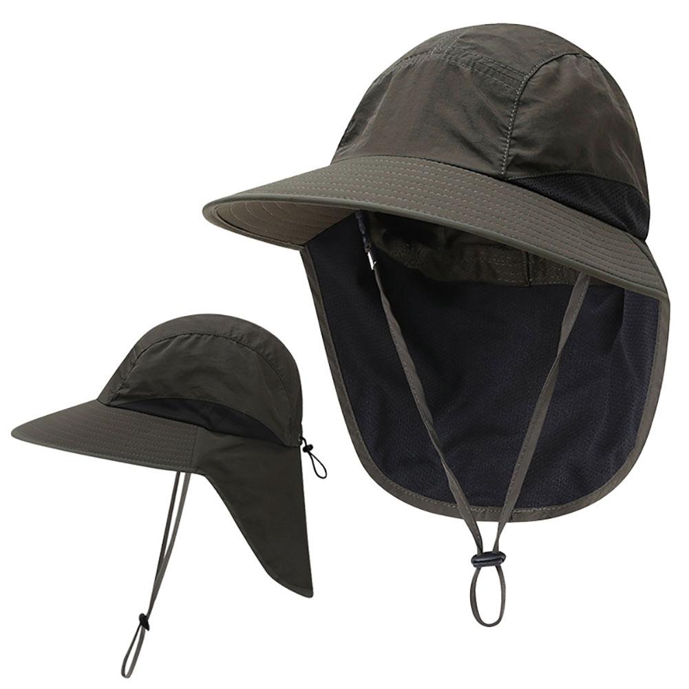 Outdoor Sports Sun Hat Quick-drying Bucket Hat With Wide Brim Neck Cover For Mountaineering Fishing