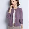 2023 New Autumn Fashion Solid Color Simple Round Neck Panel Button Knitted Cardigan Temperament Commuter Women's Loose Sweater