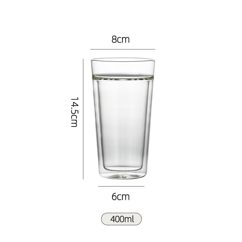 Large Capacity 400/800ml Heat-resistant Double Wall Glass Coffee Mug Espresso Cup American Latte Cappuccino Tea Water Cup