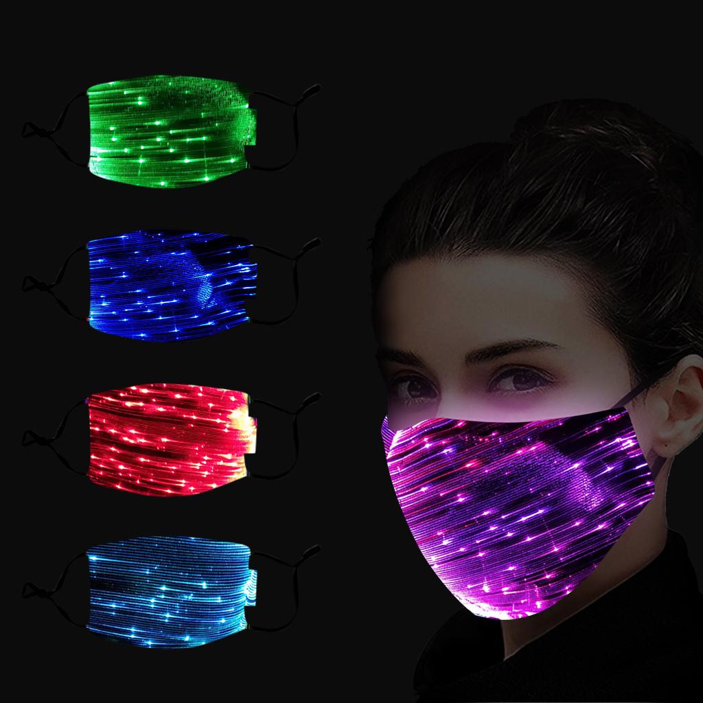 LED Colorful Glowing Nightclub Party Bar Bungee Rechargeable Protective Mask