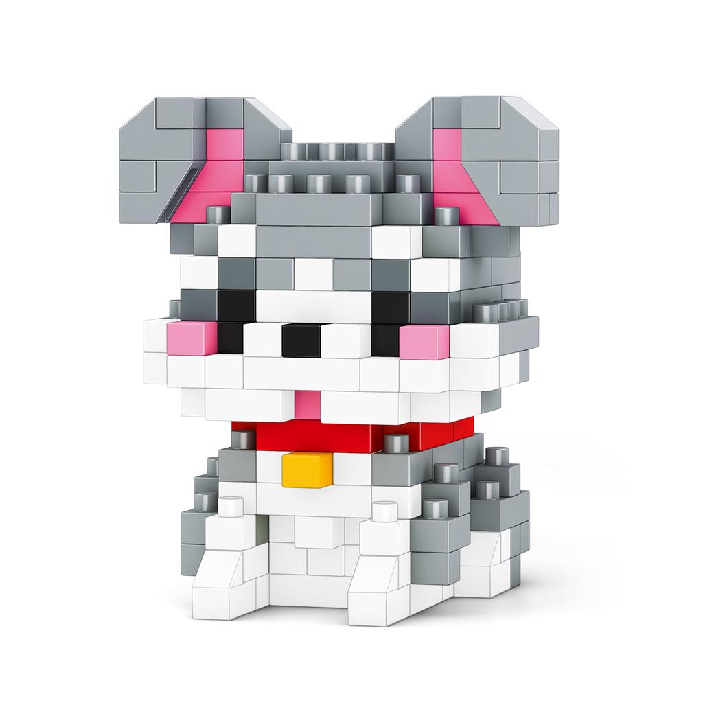 Haustier Katzen Hund Baustein Cartoon Niedliche Puppe Puzzle Montage Kinderspielzeug DIY Tischdekoration Jungen Mädchen Geburtstagsgeschenk Bausteine