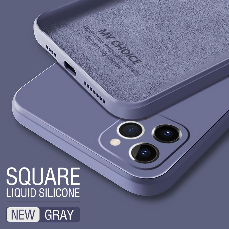 Buy Shockproof Square Liquid Silicone Phone Case For Apple Iphone 13 12 Pro Max 12 Mini Se 11 Pro X Xr Xs Max 8 7 6 Plus Soft Solid Color Phone
