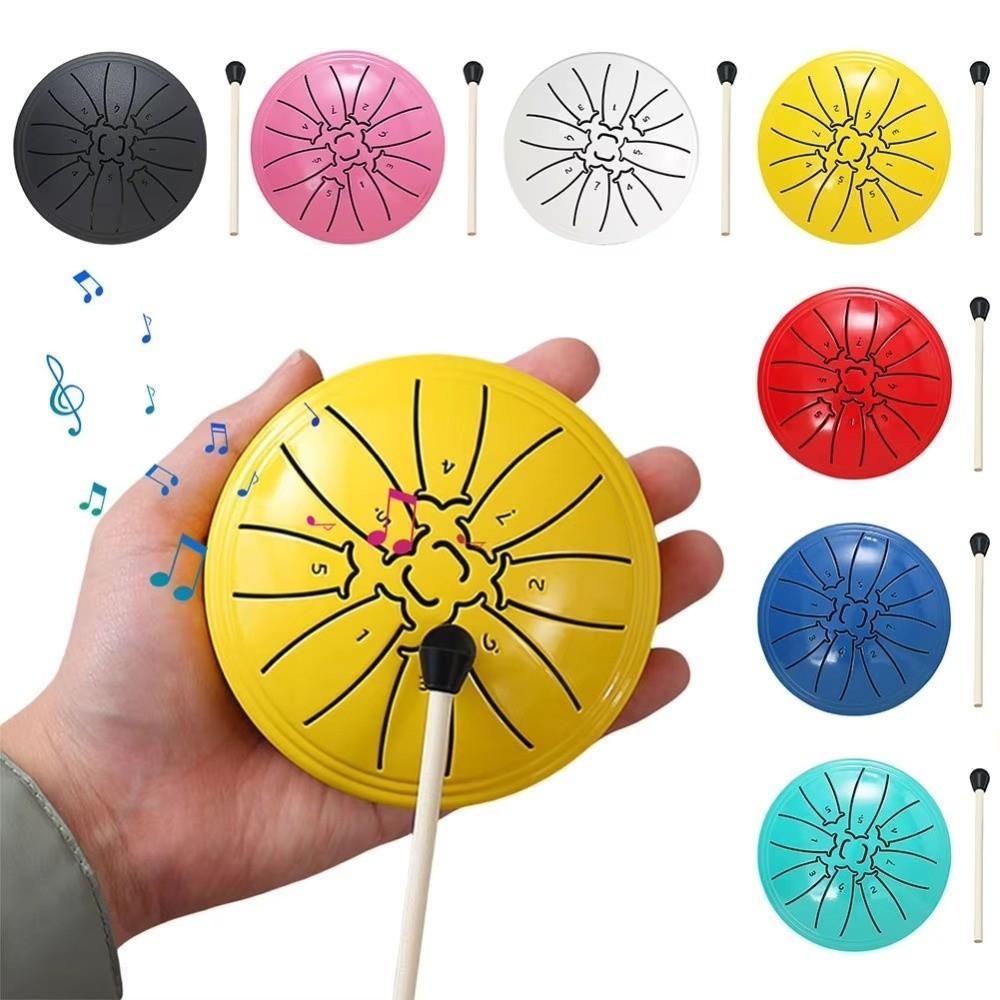 Multicolour Steel Tongue Drum Set 4 Inch 8 Notes Ethereal Drum Meditation Drum  Drum Accessories