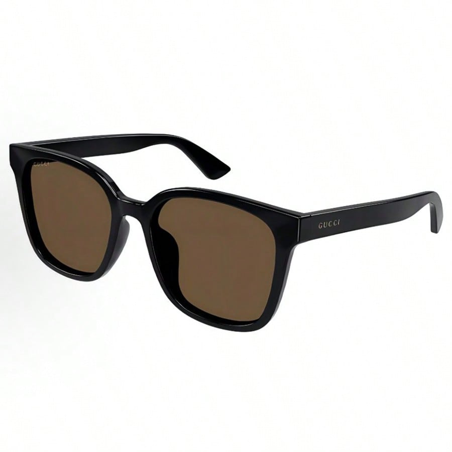 Солнцезащитные очки Gucci GG1346SK 005 Квадратные Большие - Блестящие Черные & Коричневые Линзы
