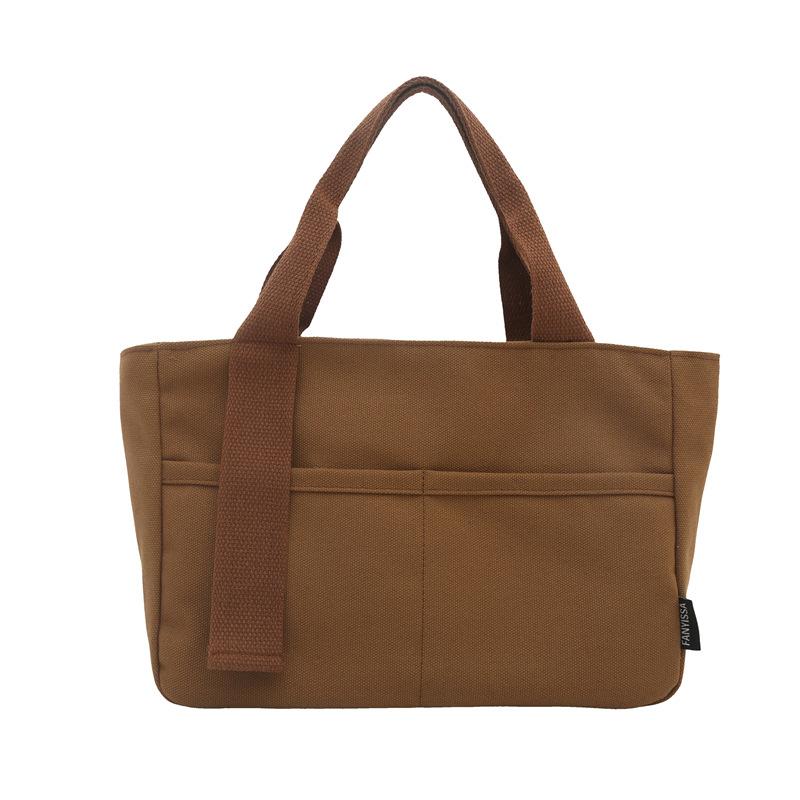 

New simple bag canvas bag women s handbag versatile bag fashion shopping bag canvas bag bucket bag коричневий