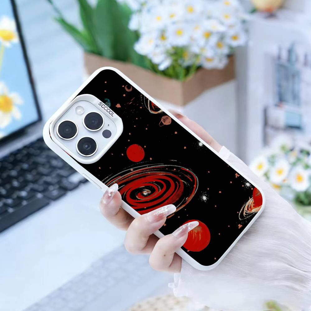 Y2k INS Graffiti Phone Case For iPhone17, 16,15,14,13,12 Pro Max Black Candy Matte Shockproof Cover