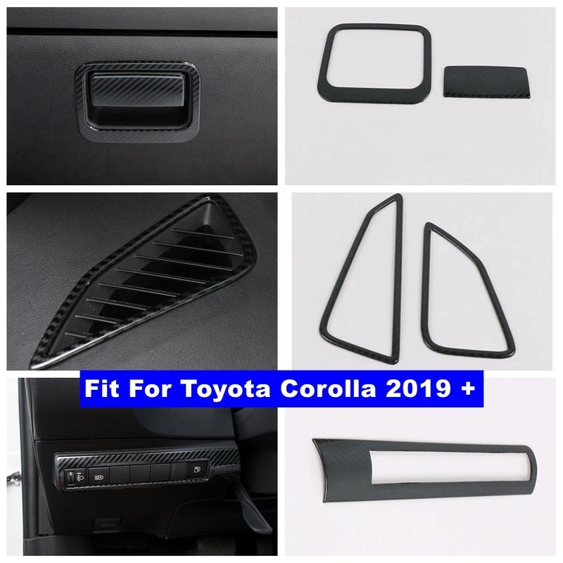 Carbon Fiber Air AC Outlet Vent / Glove Storage Box / Head Lights Switch Cover Trim For Toyota Corolla - 2024 Accessories
