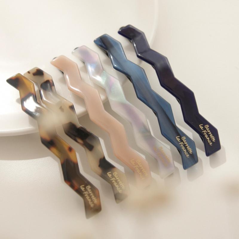 

J.Lauren Zigzag France Celloulose Point Bobby Pin H0798 Iron Blue