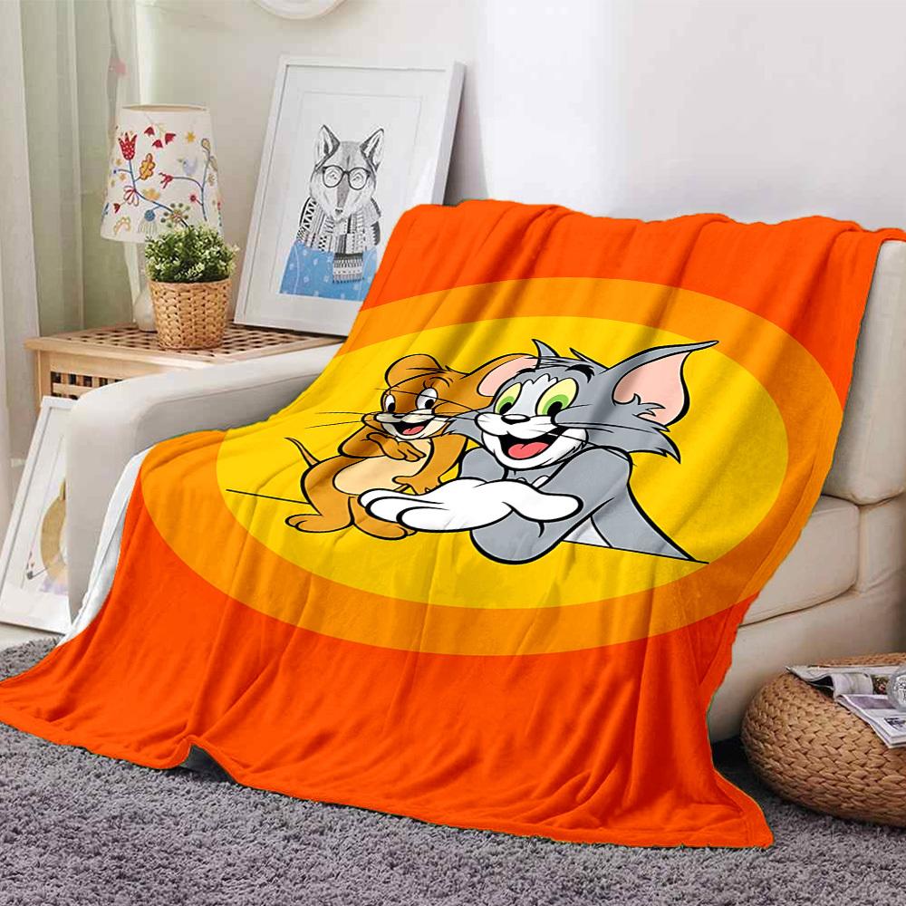 

1pc Tom and Jerry Flannel Blanket Soft Warm Throw for Home, Office, Travel, All-Season Cozy Bedding GiftL1224 80cmx120cm(31inx47in)