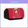 One Piece Pirate Themed Double Layer Pencil Bag With Storage For Kids And Teens