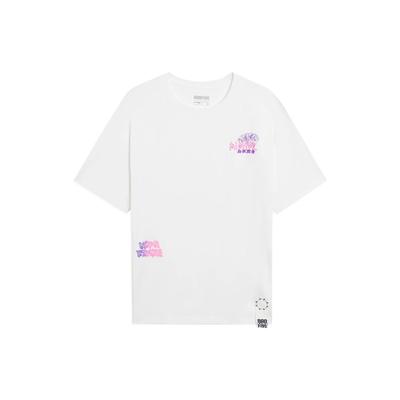 Li Ning Koszulka z krótkim rękawem Seria Anti-Five Graficzny nadruk List z dezinformacją wojskową Męskie Koszulki Podstawowe-Białe AHSS393-1