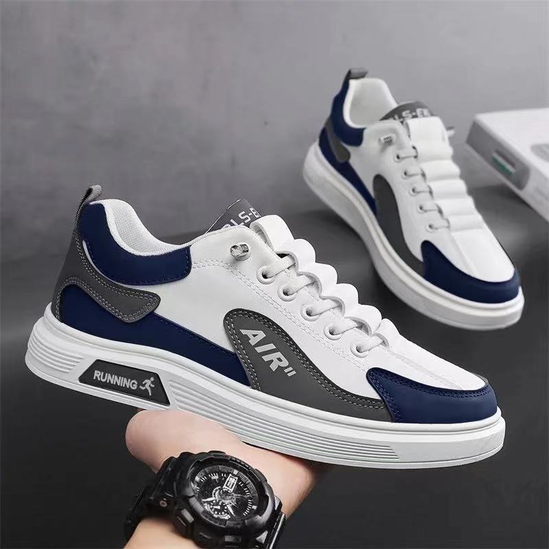 Pánské ležérní boty prodyšné bílé kožené ploché nazouvací módní boty pro řízení, chůzi, skateboarding, tenisky pro muže