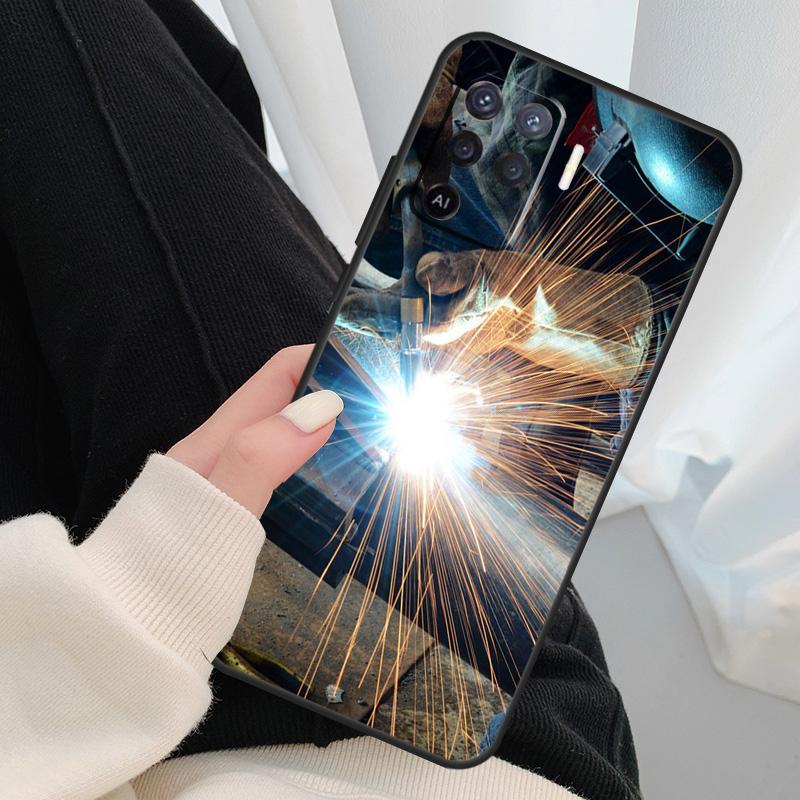 Schweißer Schweißen Heißer Metall Arbeiter Fall Für Oppo A17 A57 A77 A40 A78 A54 A74 A94 A76 A16 A96 A18 a60 A80 A38 A58 A98 A15 A5 Pro