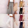 Women's Spring and Summer New Women's Pants, Solid Color Cotton Linen, Elastic Loose, Casual Wide-leg Women's Trousers