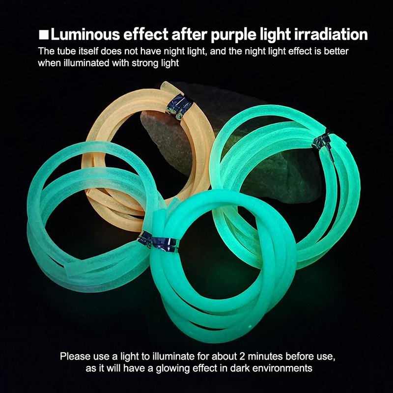 2Packs 1M Fishing Luminous Tube Fluorescent Luminescent Tube Baiting Fish Soft Rubber Tube Fishing Line Tube Fishing Accessories