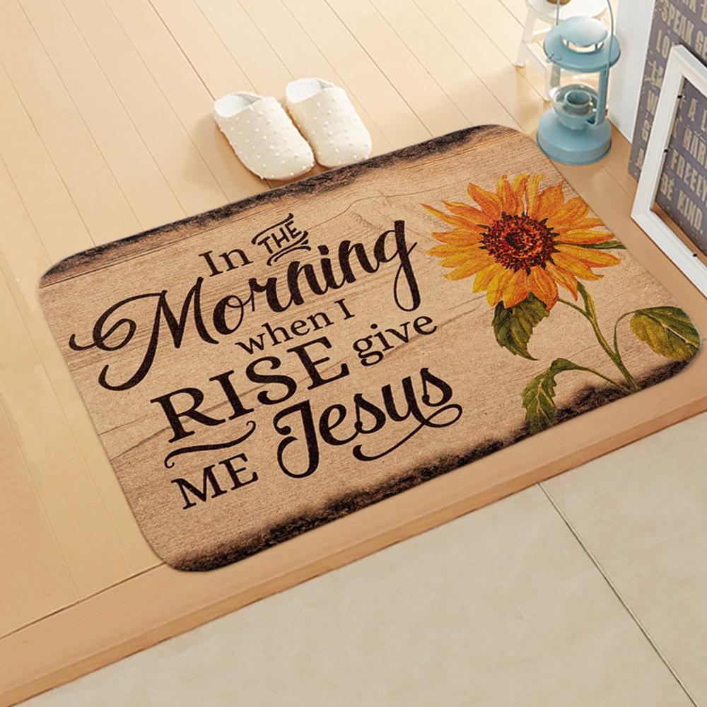 Letter Print Doormats Rectangle Non-Slip Flannel Door Mat Bedroom Kitchen Entrance Floor Mat Doormats 2021 Door Mat Balcony Mats
