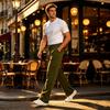 Men's Sweatpants with Drawstring and Elastic Waistband for Everyday Wear