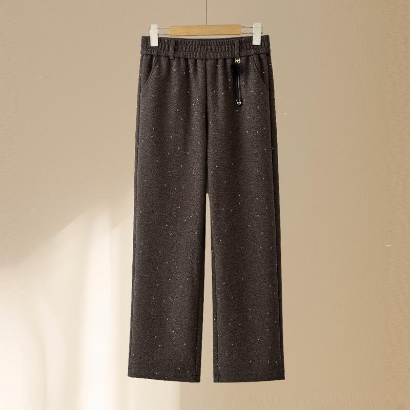 Hodo Women's Elderly Casual Straight Leg Elastic Waist Trousers