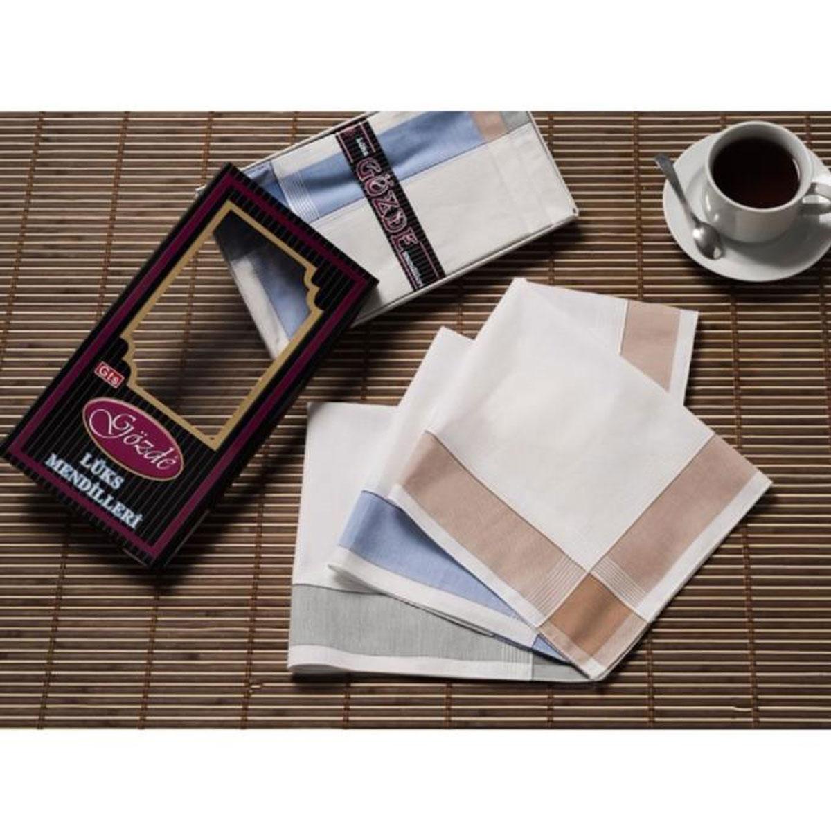 

Gözde Black Boxed 42x42 см, 12 шт. Тканевый носовой платок-GM 02