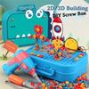 Plastic Children Building Blocks 220pcs/211pcs Screw Puzzle Electric Drill Toy Set  Kid Play