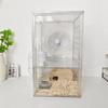 Acrylic Hamster Cage, Transparent Small Animal Habitat with Burrow, Chew Proof Enclosure for Dwarf, Observation House for Gerbil