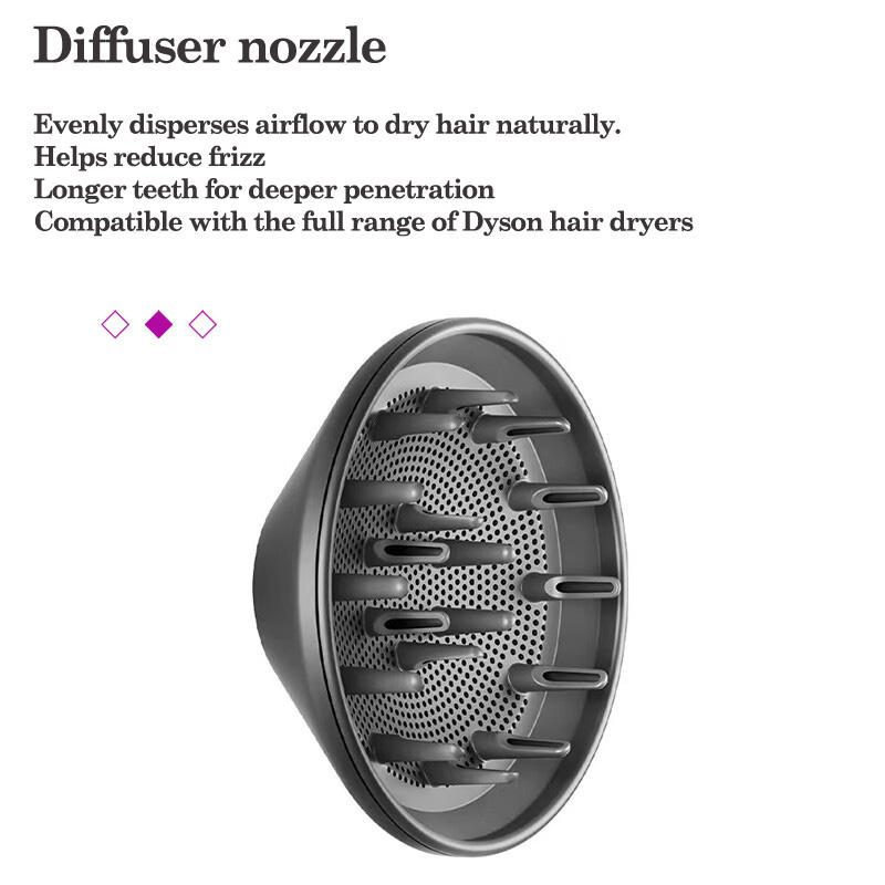 Nozzle Suitable for Dyson Hair Dryer Diffusion Nozzle Fluffy and Smooth Magnetic Nozzle Ironing and Curling Hair Drying Hood Large Diameter HD15