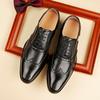 First Layer Cowhide Handmade Shoes New Brogue Business Formal Wear Genuine Leather Shoes Men's Derby Shoes Fashion