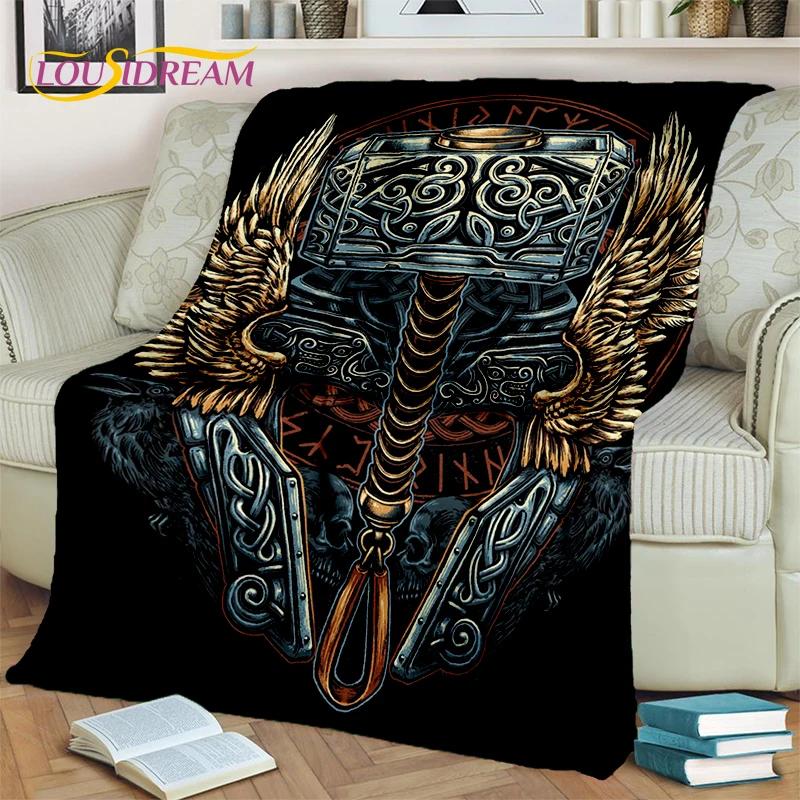 Odin Wikinger Symbol Valknut Nordisch Valhalla Decke, Weiche Überwurfdecke für Zuhause Schlafzimmer Bett Sofa Picknick Reisen Büro Abdeckung Kind