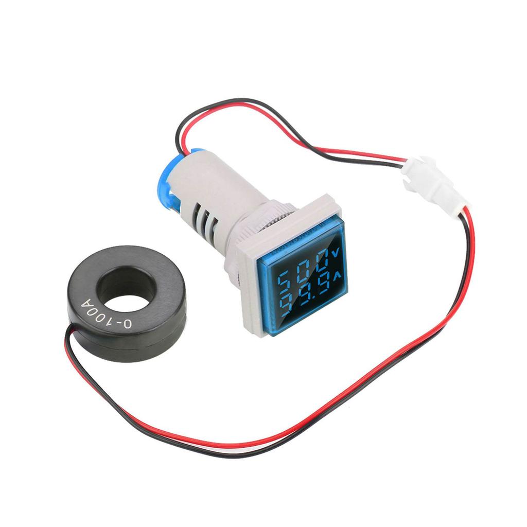 LED Digital Display AC Voltage Current Meter Indicator 22mm 0-100A Meter Indicator (red)