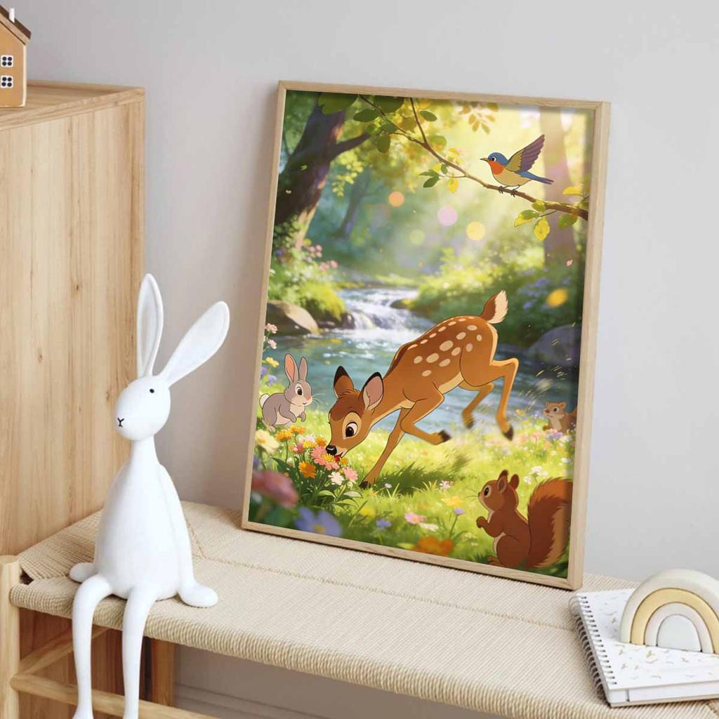 Disney 5D Diamond Painting Kit Bambi Forest Scene Home or Office Home Decor Art Diamond Painting Kit