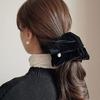 Oar Drop Wide Velvet Cameo Scrunchie [Black]