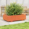 Plant Pot Wax Brown 90 X 60 X 26.5 Cm Solid Pine Wood