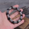 Volcano Lava Stone Beads Stainless Steel Runes Beads Men Bracelet Viking Rune Bracelet with Wooden Box