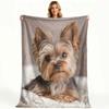 1Pc Ultra Soft Yorkshire Terrier Print Flannel Throw Blanket For Pet Lover Cozy Warm Fuzzy Blanket For Home Couch Bed