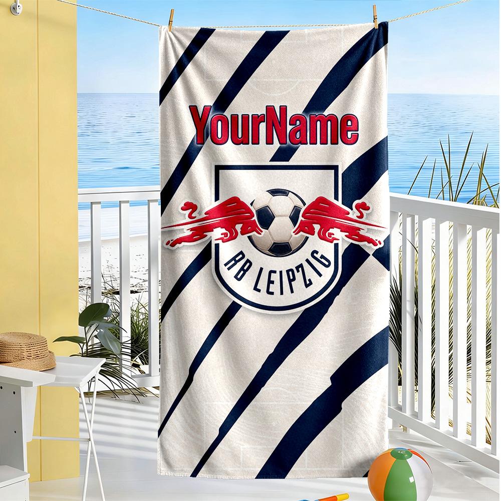 Rb Leipzig Customizable Name Beach Towel Soft Durable Quickdry Suitable For Sports Travel Swimming Yoga Bathroom Beach And Pool