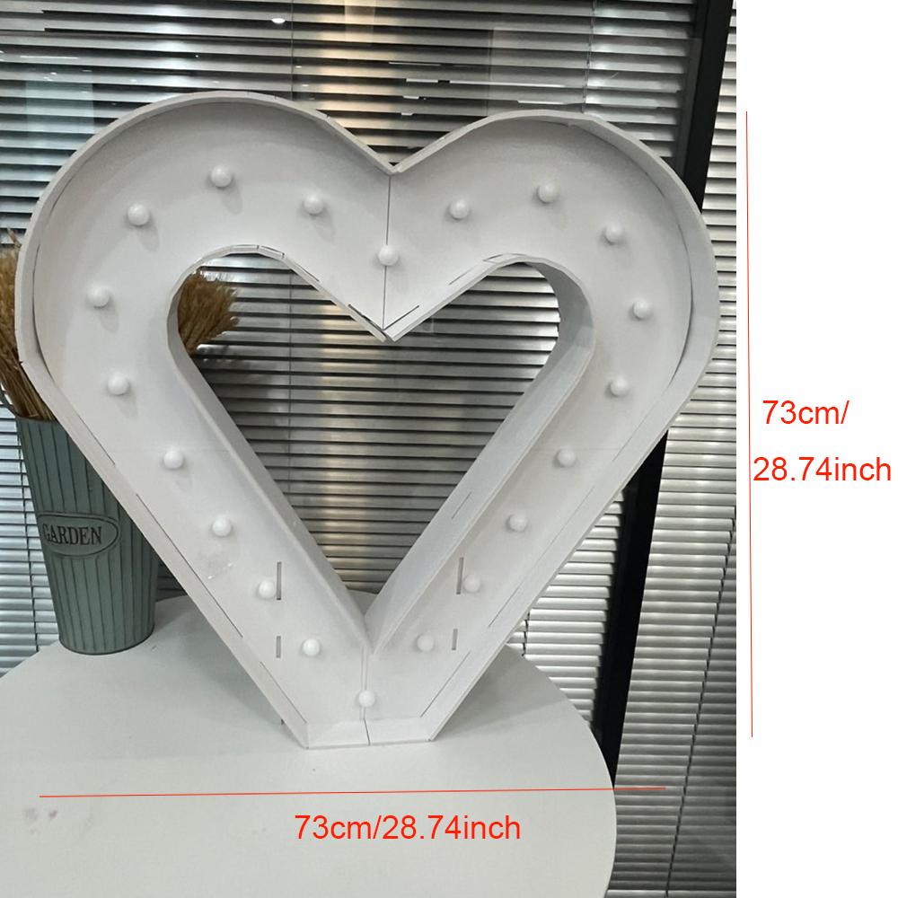 

1 шт. 73 см осветительная полая рамка в форме сердца KT Board Декор для вечеринки на свадьбу, день рождения, домашний инструмент для украшения вечеринки