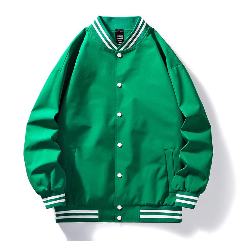 Autumn and Winter American Baseball Jersey Men's Stand-up Collar Jacket Loose Color Matching Simple Men's Jacket Jacket Men