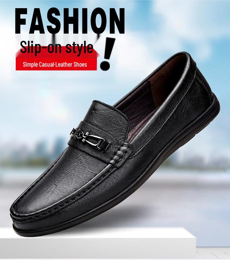 Men's Breathable Cowhide Loafers - New Style Casual Business Leather Shoes