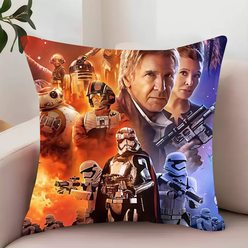 

MINISO S-Star Movie W-Wars Pillow Case Decor Protective Covers Comfortable soft for Sofa Living Room Home office 18x18Inch