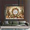 2D Flat, 2D Flat Banner, 1pc 2D Background Cloth, Golden Christmas Theme Decor Vibrant Backdrop for Family Gatherings, Weddings,
