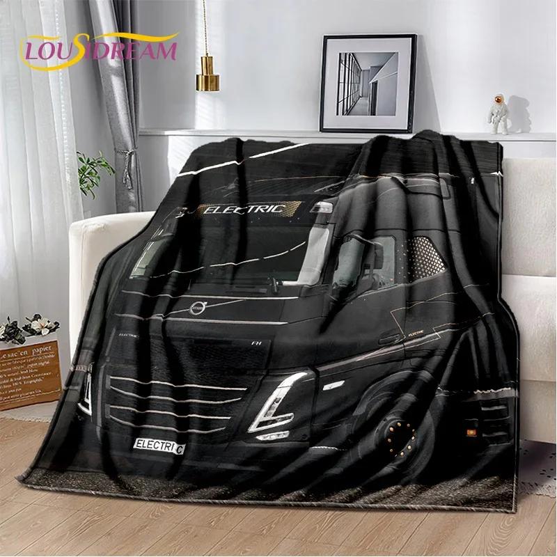 HD Volvo Nákladní Auto 3D Tisk Měkké Flanelové Deky, Přehoz Pohodlná Deka na Piknik Postele Pohovku Domácí Ložnici Dárky