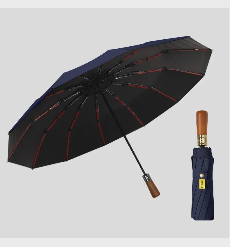 Premium Double-Sized Wind-Resistant Folding Umbrella with UV Protection for Men.