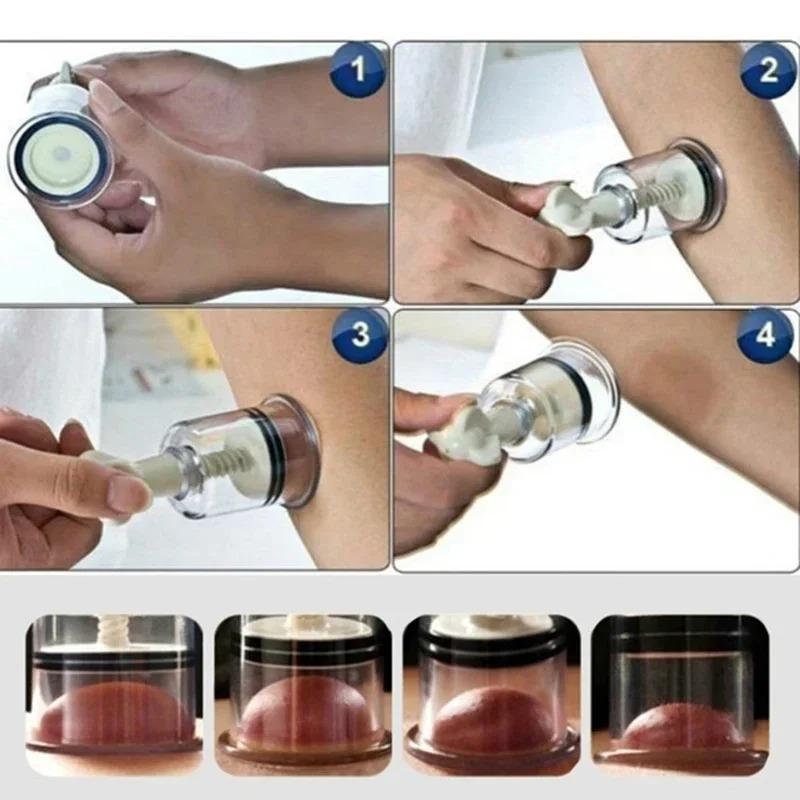 Vacuum Suction Cup Massage Cupping Set Plastic Traditional Chinese Cupping Therapy Tool Body Muscle Relaxation Pain Relief