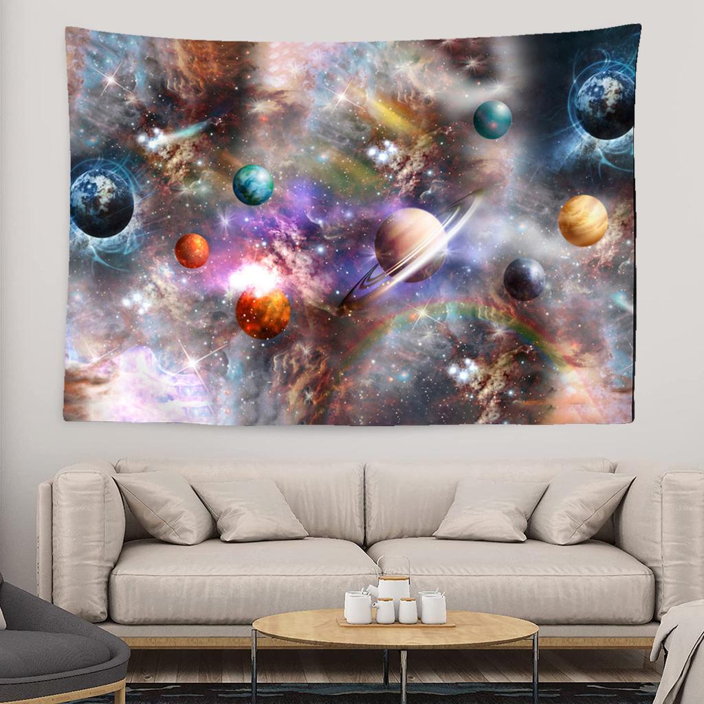 Starry Sky Galaxy Tapestry Fantasy Cloud Cover Wall Hanging Bohemian Hippie Witchcraft Art Dormitory Decoration