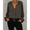 JPNTKYWomen's Fashion Casual Solid Color Print Long Sleeve Blouses & Shirts