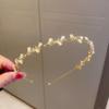 Wedding Bride Headwear Leaf Headband Korean Style Headwear Girl Thin Hair Hoop Rhinestone Hair Band