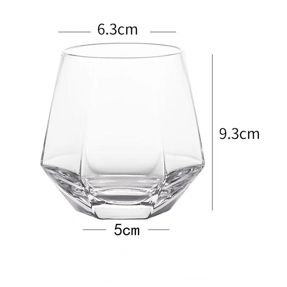 

2 шт/1 шт шестиугольный стеклянный подарок для друга 320 мл цветная прозрачная посуда для напитков виски вина чашки бытовые сока чашки для воды 320ml
