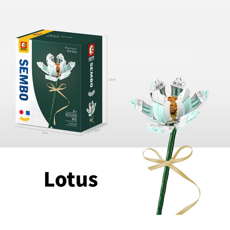 

Combination Bouquet Decoration Of Assembled Blocks Model Toys Gifts To Women синий