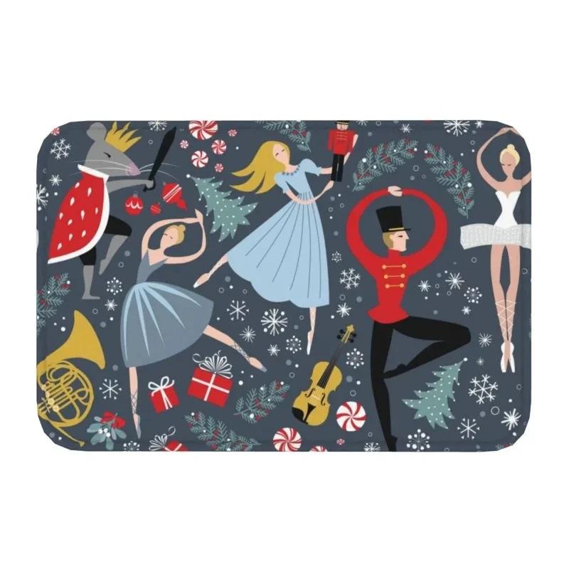 Christmas Nutcrackers Welcome Doormat Decor Kitchen Hallway Balcony Runners Rugs Bedroom Non-Slip Floor Mat Christmas Decoration